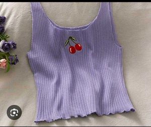 Cute Purple Cherry Tank Top