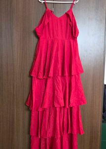 Chic Red Tiered Maxi Dress