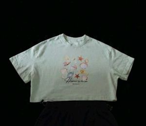 Cute Sea Shell Graphic Crop Top