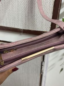 Chic Pink Croc Embossed Crossbody Bag