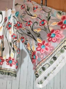 Net Top With Thread Work ,Wide Hands
