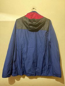 Blue &amp; Black Hooded Windbreaker Jacket