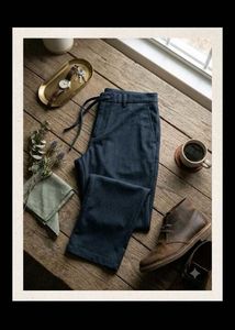Men's Dark Blue Casual Chinos