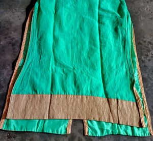 Green &amp; Gold Print Kurti