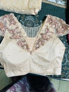 Embellished Cream designer lehnga
