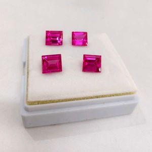 4 Pcs Pink Sapphire Square Cut Loose Gemstones