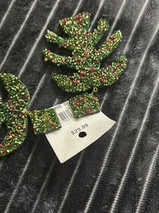 Unique Beaded Leaf Earrings Set