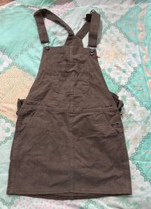 Brown Corduroy Pinafore Dress