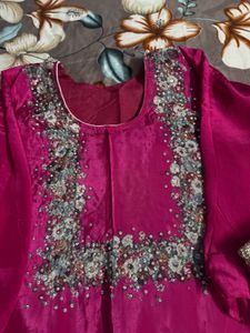 Stunning Pink Embroidered Kurta Set