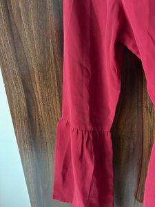 Red Wrap Top with Bell Sleeves