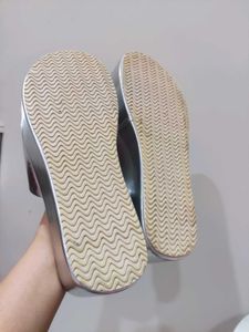 Shiny Silver Platform Slides