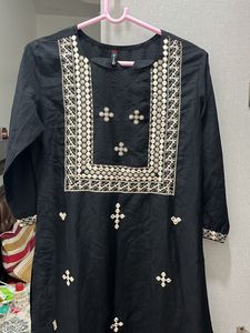 Black Embroidered Kurti
