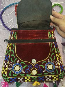 Jaipuri Embroidered Elephant Crossbody Bag