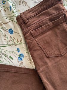 Brown straight leg Denim Jeans