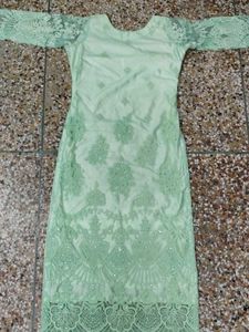 Elegant Mint Green Embroidered Kurta