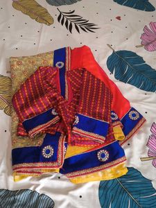 Elegant Yellow &amp; Red Saree