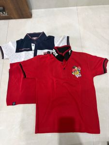 2 Kids Polo Shirts - Red & Blue