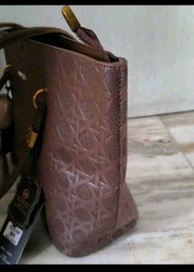 🆕Stylish Brown Tote Bag with Bear Charm