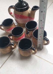 Unique Ceramic Teapot and Cups Set