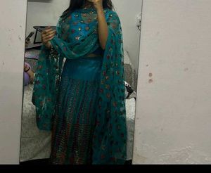 Stunning Blue Sequined Y2K Lehenga