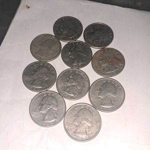Set of 1980s-90s U.S. quarters