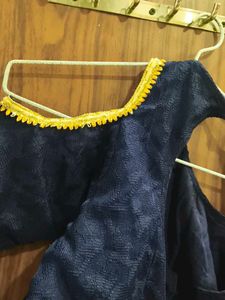 Elegant Blue Net Blouse
