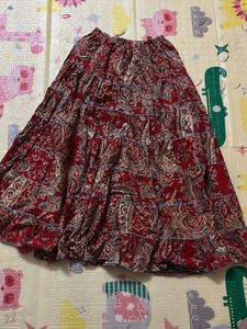 Boho Paisley Print Tiered Maxi Skirt