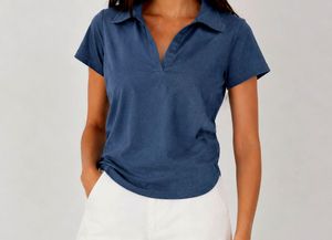 Classic Blue Polo Neck T-Shirt