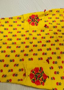 Vibrant Yellow Floral Print Kurta