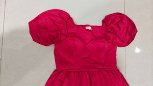 Pink corseted fit and flare dress 🩷