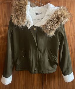 Shein Women's Fur Hooded Jacket