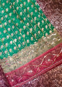 Georgette saree with heavy work💫