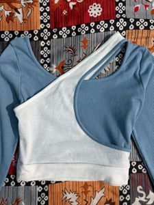 Littlebox Blue &amp; White Top