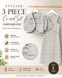 chic white &amp; black tweed 2 - piece co- ord set