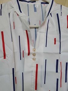 Chic Striped Button-Up Blouse Never worn
