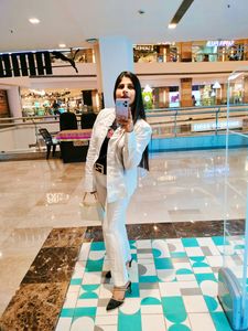 3 Pc Set Trouser Pant Boxy Shirt And Black Top