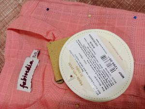 Fab india peach kids short chinese collar kurta