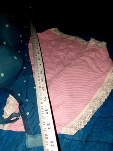 Cute Polka Dot Bra &amp; Pink Lace Panty Set
