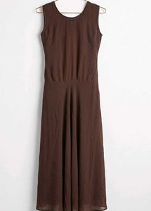 Elegant Brown Embroidered Gown