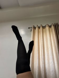 Combo of Two Black Thigh-High Stockings
