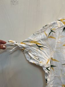 Off White Floral Print Midi Dress
