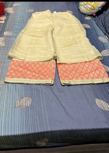 Embroidered Peach Kurta
