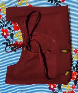 Maroon Tie-Neck Blouse
