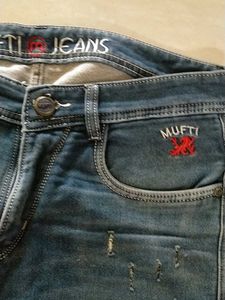 Men's Distressed Blue Jeans