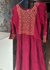 maroon ethnic gown