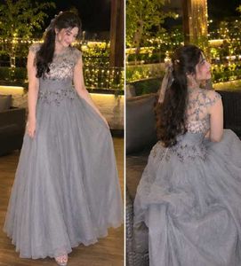 Stunning Grey Embellished Gown