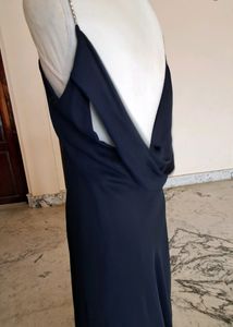Party Gown with back cowl neck and slits on both s