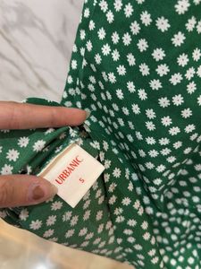 green floral dress