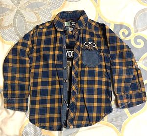 Blue & Yellow Plaid Shirt