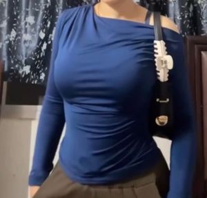 Stylish Blue Off-Shoulder Top